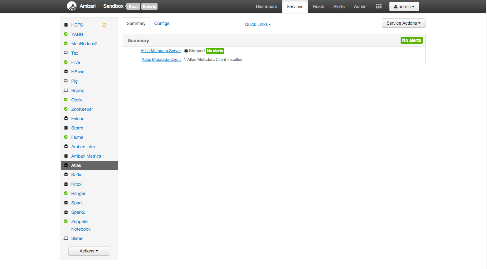 How to start Atlas on Hortonworks Sandbox for HDP Cloudera