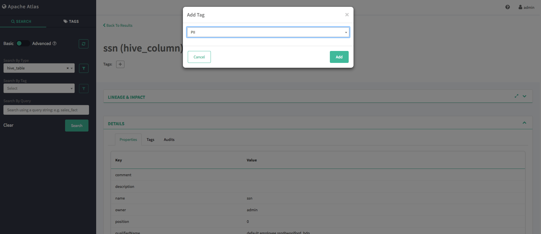 How to Mask Columns in Hive with Atlas and Ranger Cloudera Community