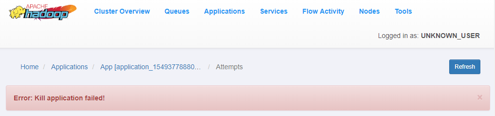 Can&#039,t kill YARN apps using ResourceManager UI afte... Cloudera Community