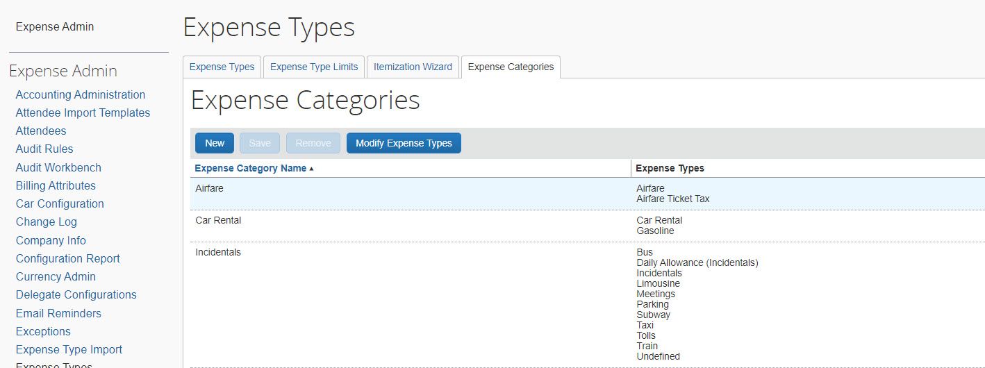 Expense Types and Categories SAP Concur Community