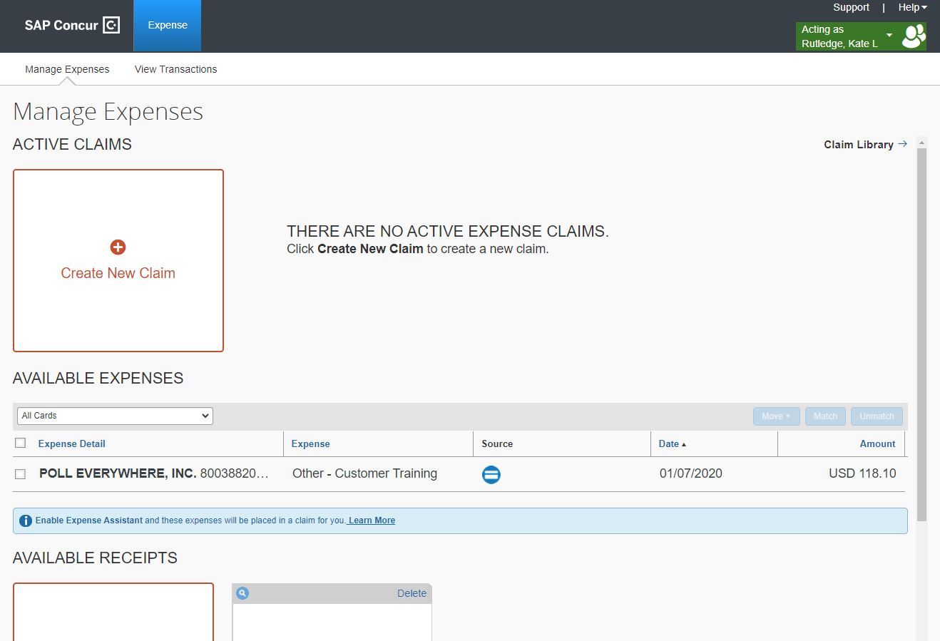 Submitted expense still showing SAP Concur Community