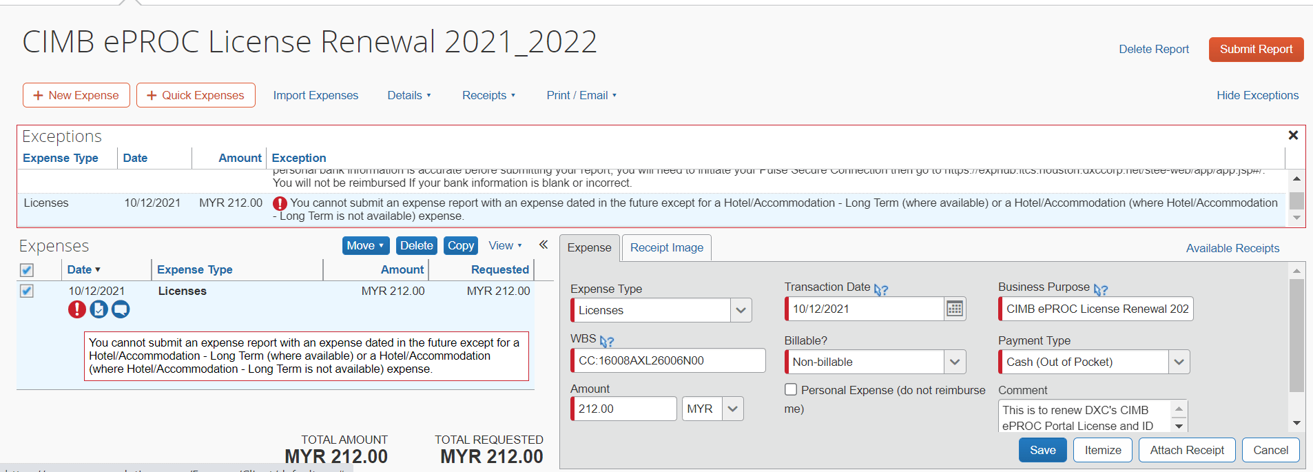 Solved Exception error message issue SAP Concur Community