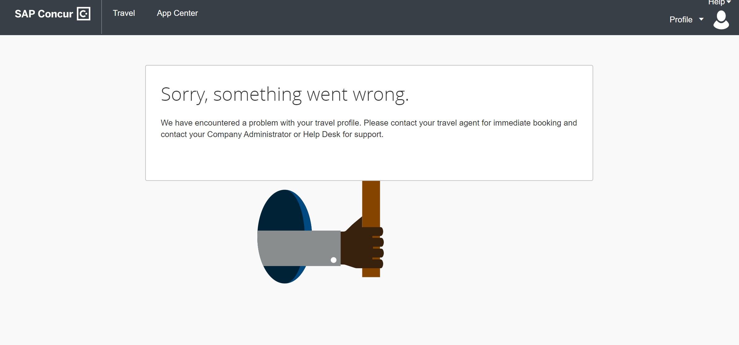 Issue With My Profile Error Message SAP Concur Community