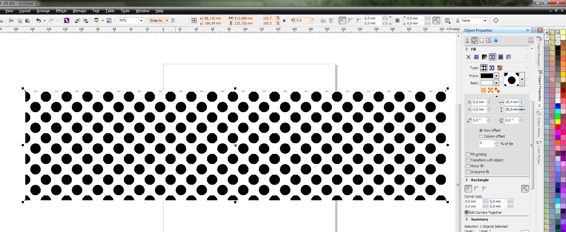 Pattern Fill Hilariously large minimum pattern limit CorelDRAW X6