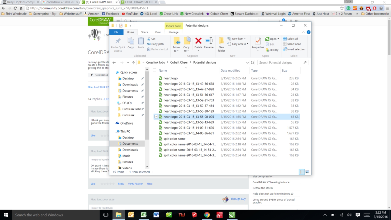 Why is there so many backups. CorelDRAW Graphics Suite X7 CorelDRAW