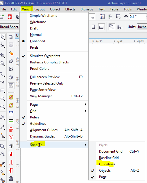Snap to guidelines CorelDRAW X8 CorelDRAW Graphics Suite X8