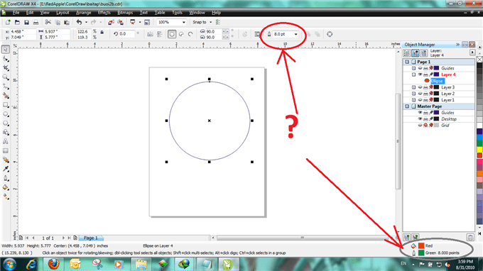 Cannot fill or set outline for object ? CorelDRAW X4 CorelDRAW