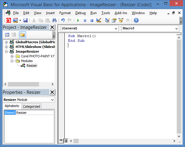 Creating VBA Macros with User Interface in CorelDRAW and Corel DESIGNER