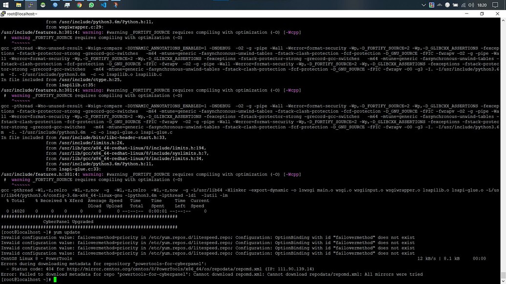 Errors during downloading metadata for repository 'powertoolsfor
