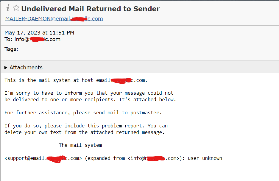 Return mail delivery system mailerdaemon  Server CyberPanel