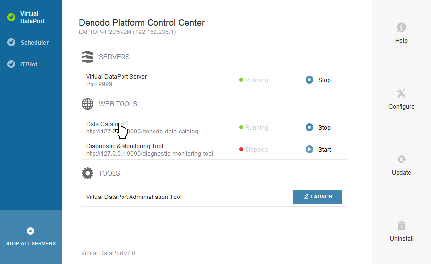 Use Denodo Data Catalog for exploring the Denodo server metadata