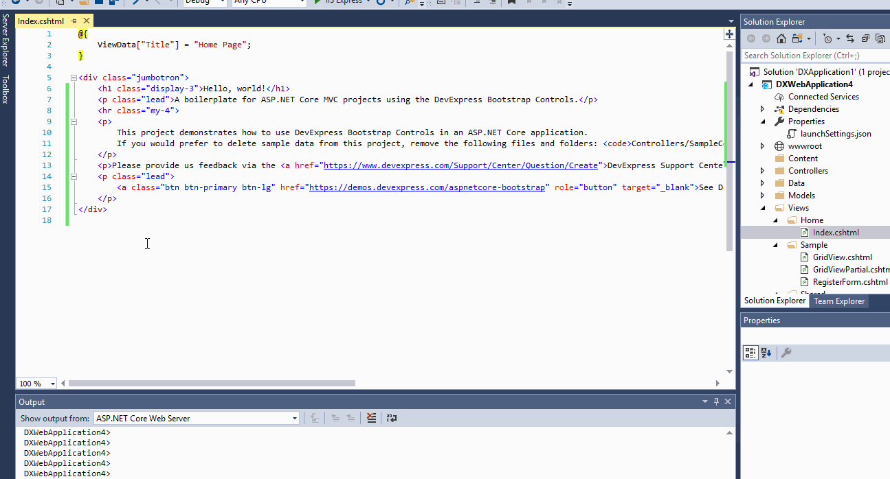Core Bootstrap Insert Control Wizard (v18.1)