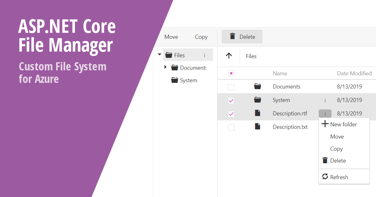 Core File Manager How to Display Files Hosted on Azure