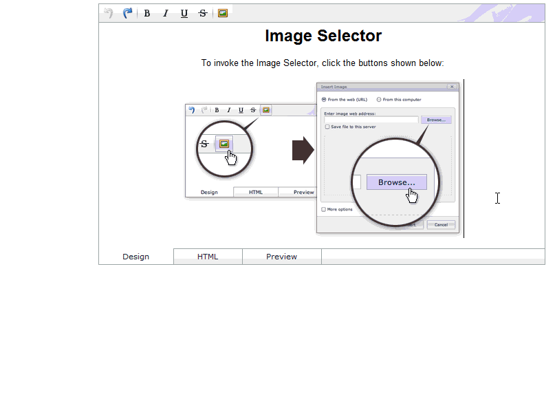 Powerful HTML Editor Image Selector soon in v2010 vol 2)