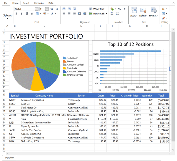 Spreadsheet Control (What's new in 13.2)