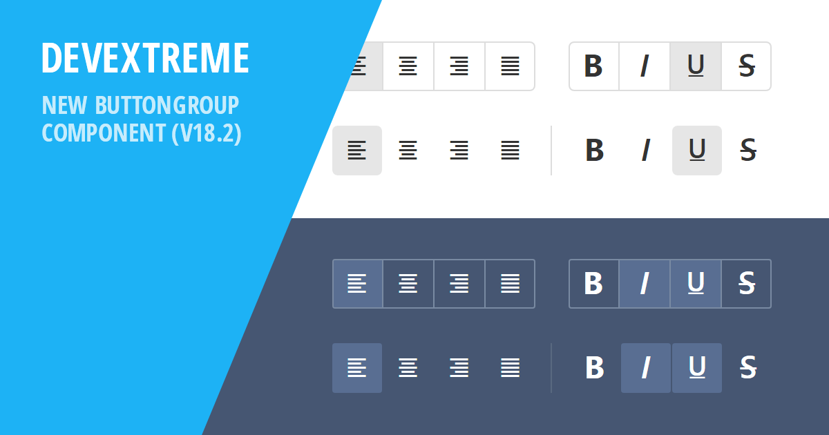 DevExtreme New ButtonGroup Component (v18.2)