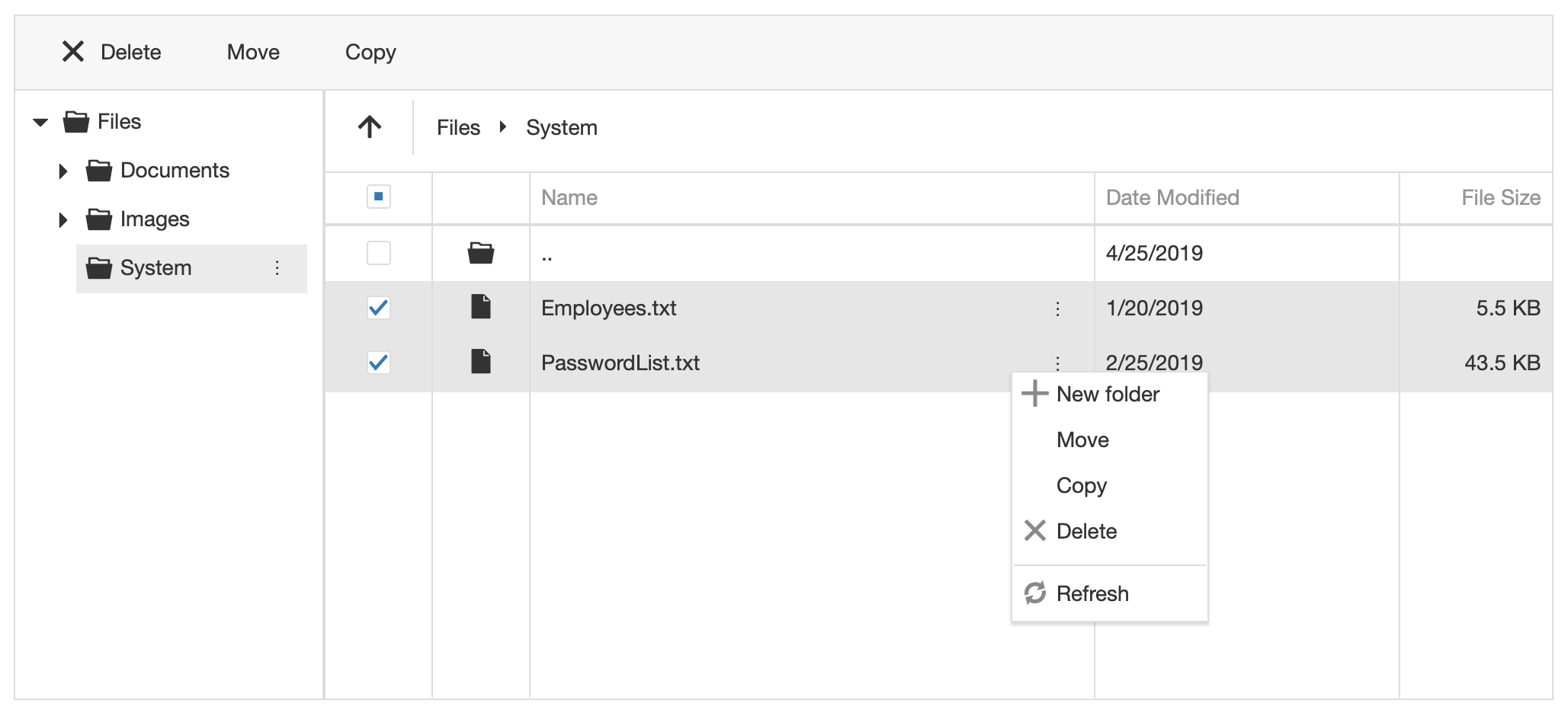 DevExtreme File Manager Component CTP (v19.1)