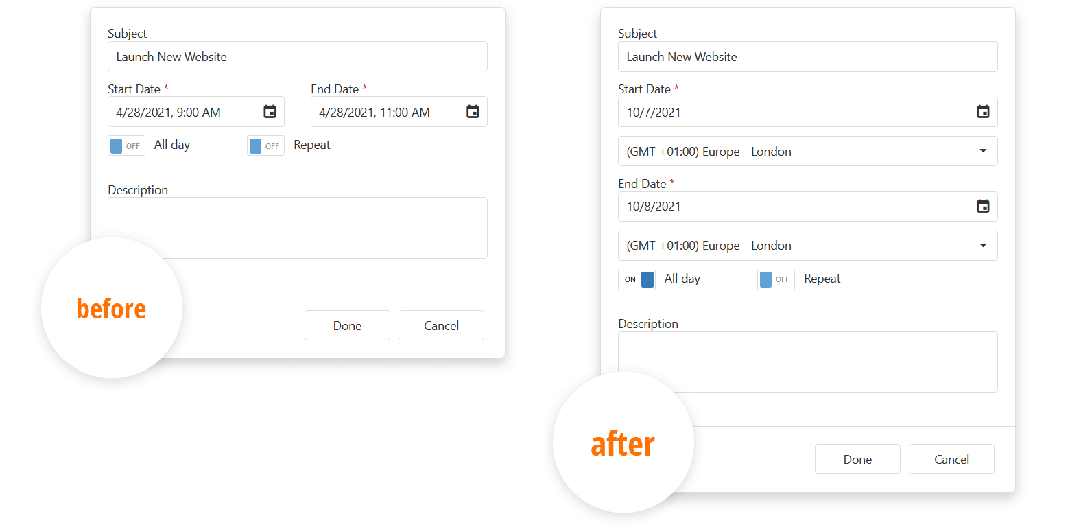 DevExtreme JavaScript Scheduler UI, Time Zone, and Performance