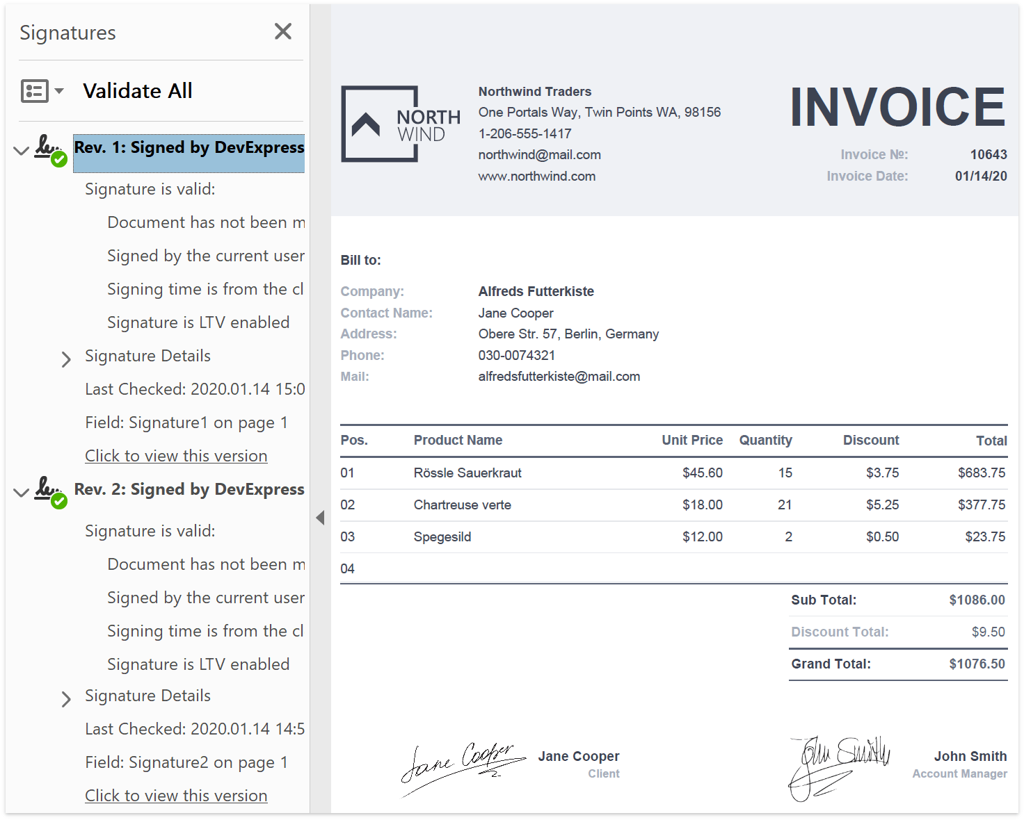PDF Document API v20.1 Multiple Signatures and Timestamps