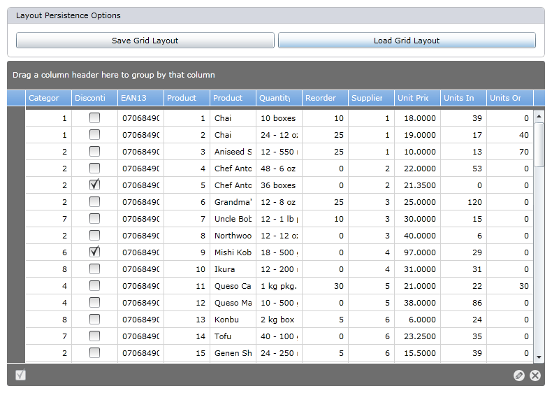 Silverlight Grid Control Layout Persistence in Isolated Storage The