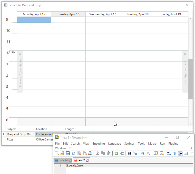 WPF Scheduler New Drag&Drop Events (v19.1)
