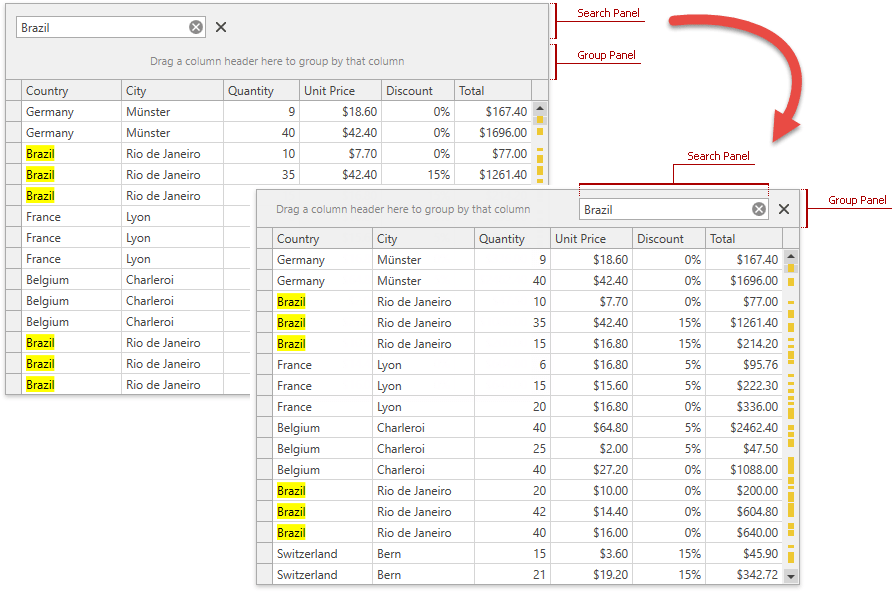 WPF Data Grid New Search Panel (v19.1)