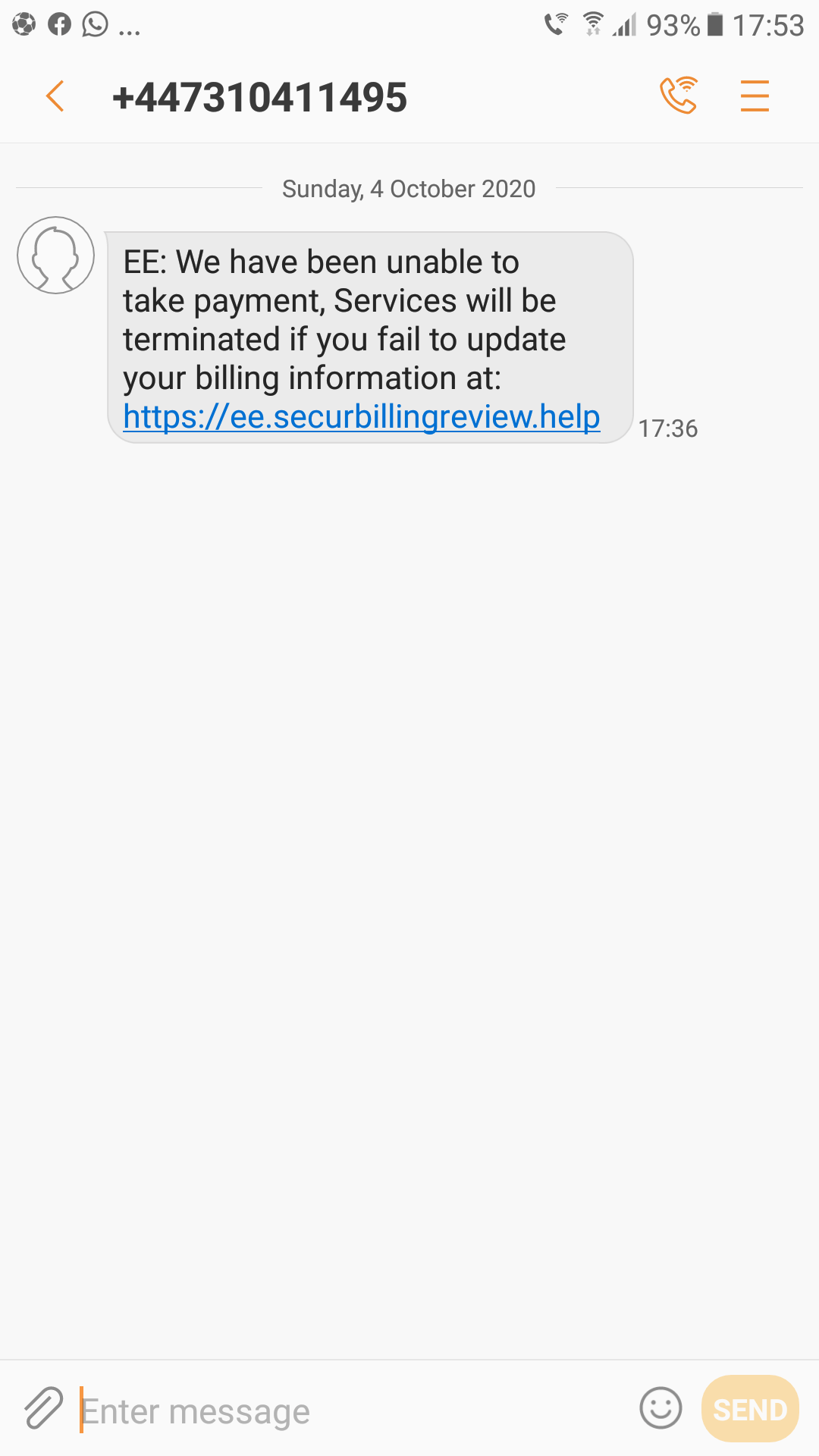 Solved scam text message re bill Page 10 The EE Community