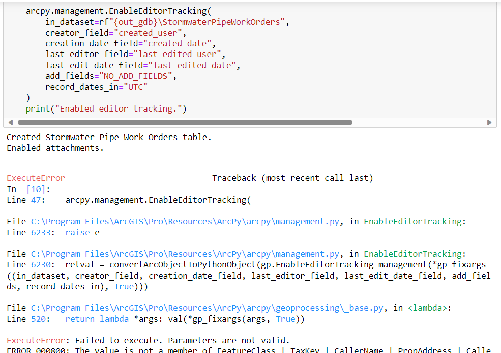 Enable Editor Tracking on table not working when f... Esri Community