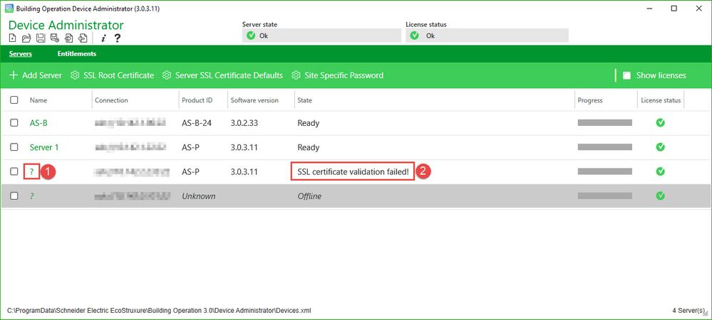 Error message SSL certificate validation failed