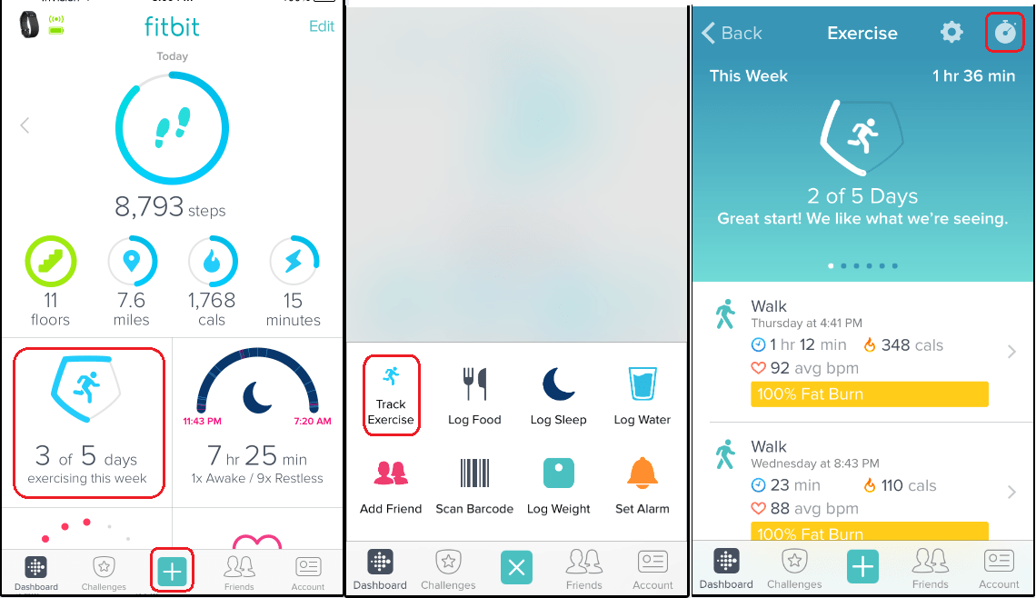 Log Exercise icon gone Fitbit Community