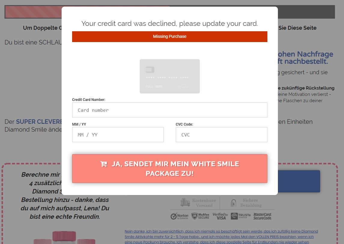 "Your credit card was declined, please update your card." ISSUE, NEED