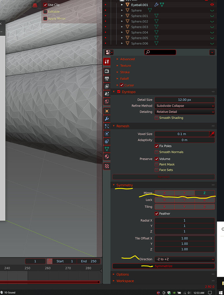 Blender 2.92 (doesnt have Dyntopo remesh mirror fix) Show GameDev.tv