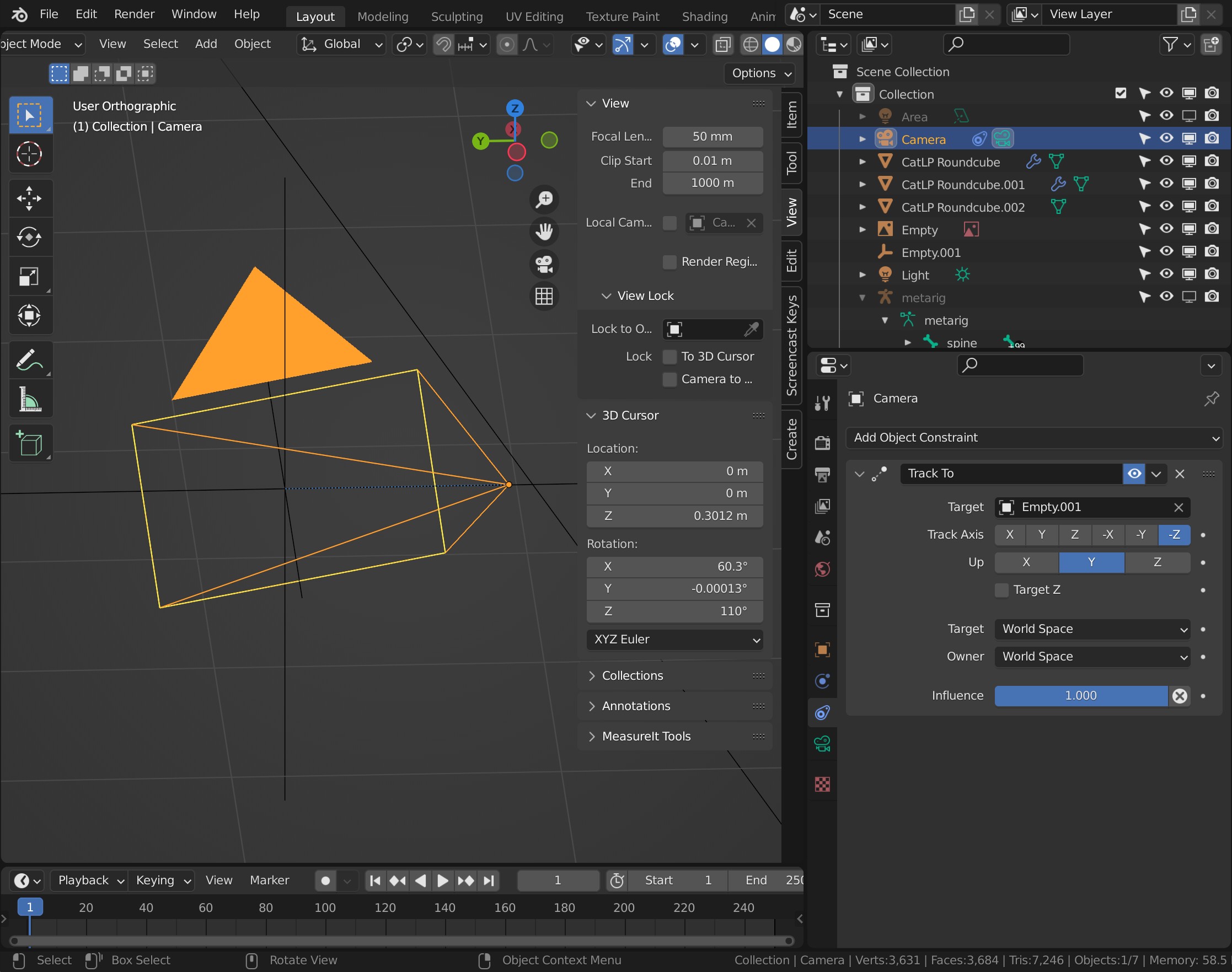 Blender v3.0 not selecting empty for camera target Ask GameDev.tv