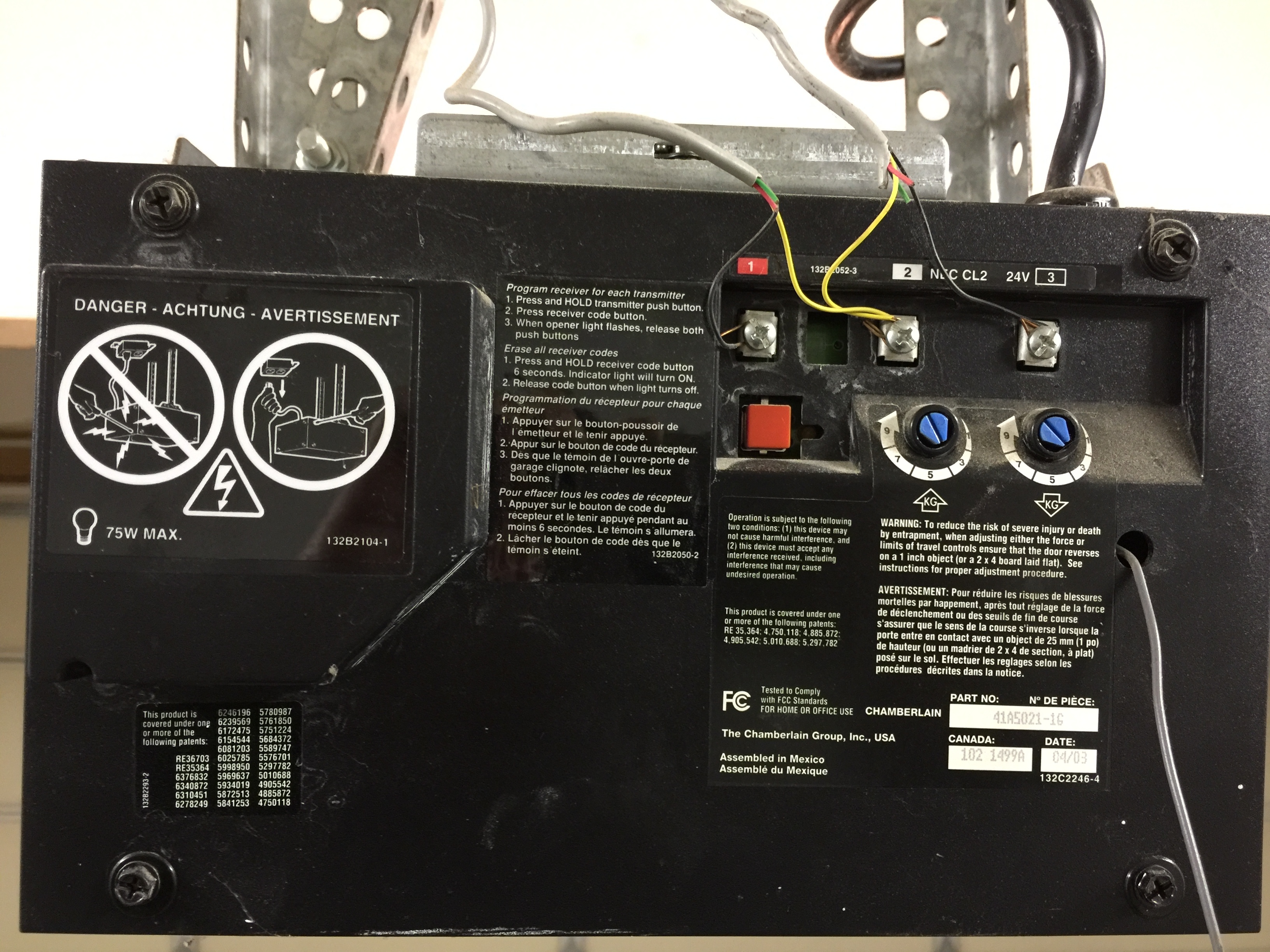 Installation With Chamberlain Liftmaster Professional 1245R - Wiring Openers - Garadget Community