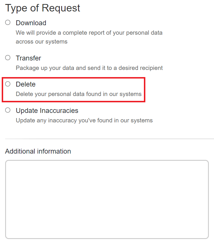 How do I request that you delete my data? Grove Collaborative