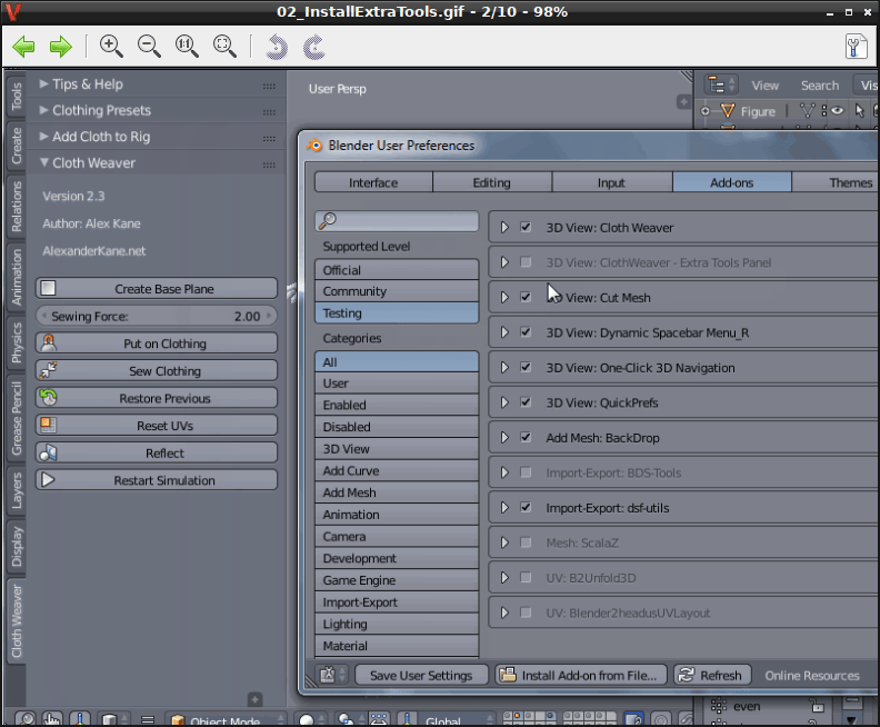 Cloth Weaver Extra Tools Panel Addon HiveWire 3D Community