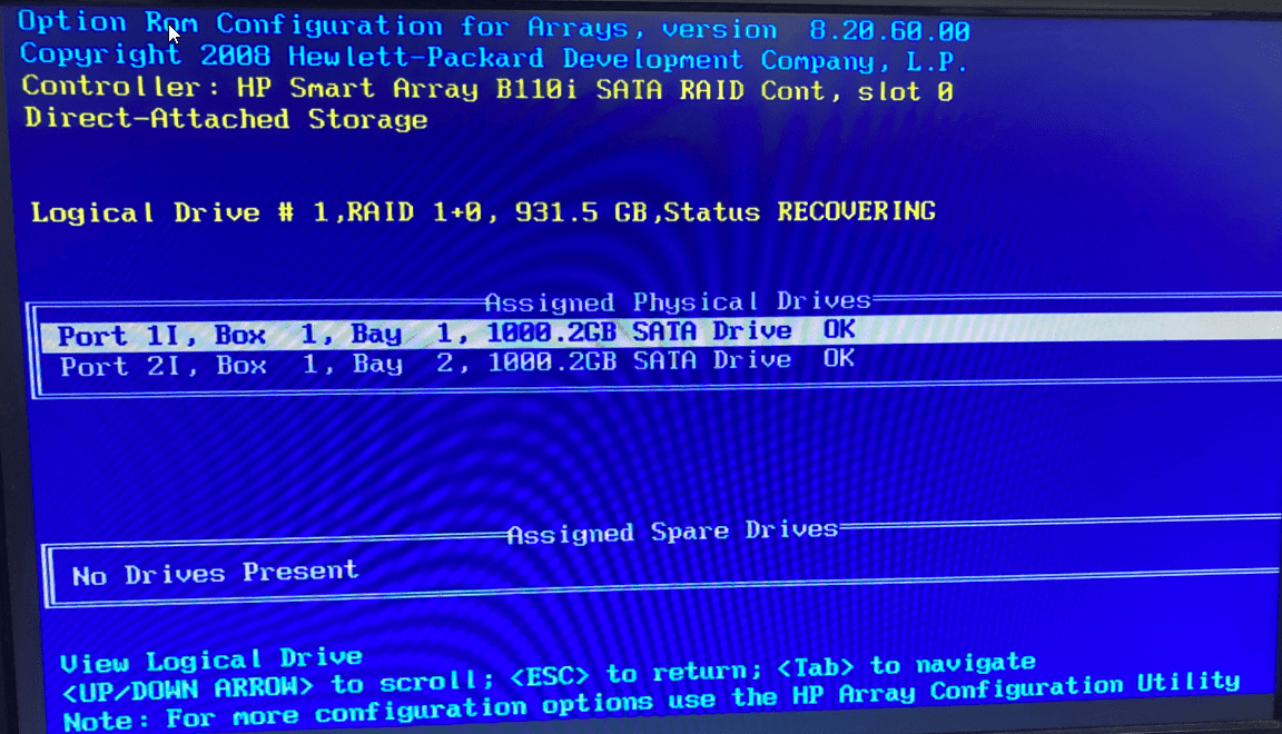 RAID array not rebuilding Hewlett Packard Enterprise Community