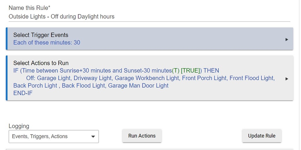 Rule Machine Lights off During Day Rules Examples Hubitat