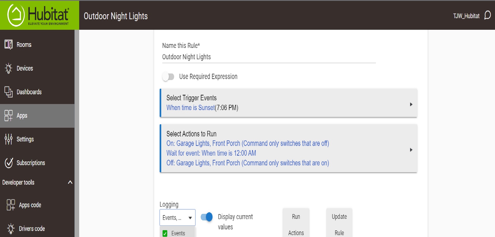 Switches activated numerous times after Rule triggered Devices Hubitat