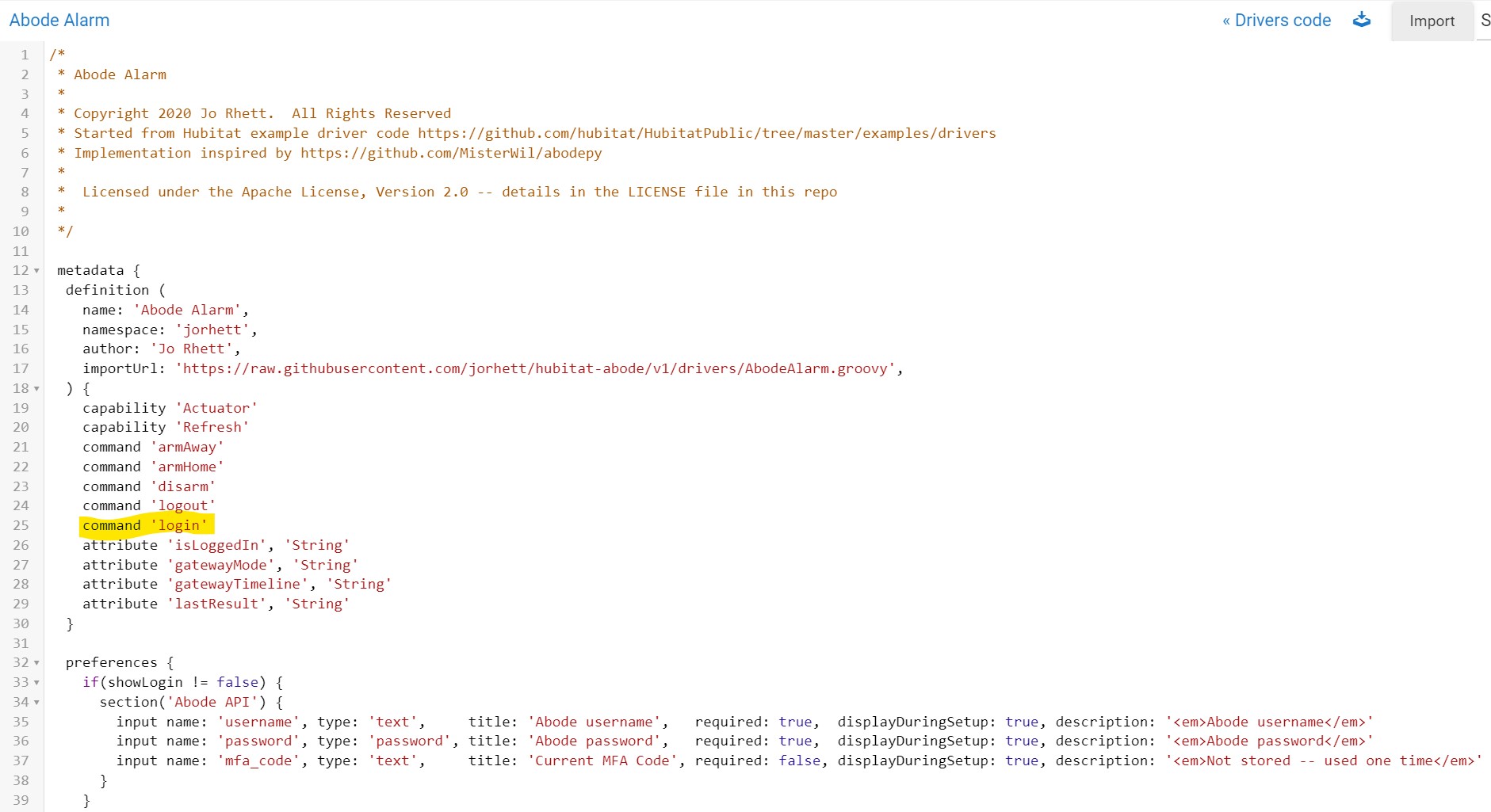 HE Abode alarm device is intermittently logged off from Abode Custom
