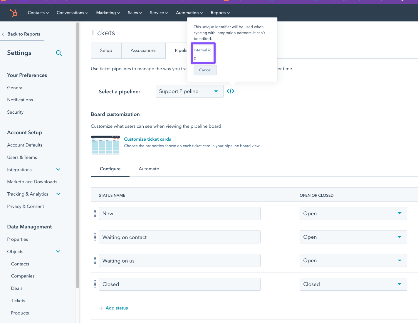 Solved HubSpot Community CREATE TICKET Stage missing HubSpot