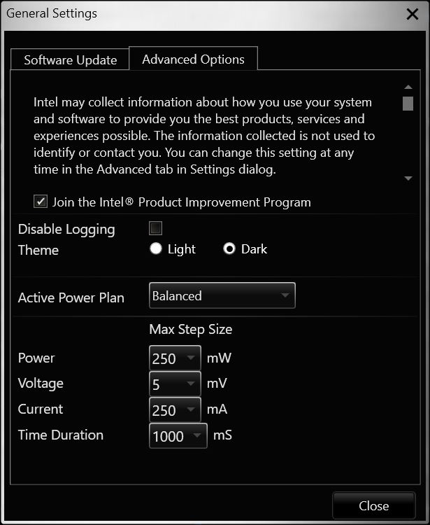 Intel Extreme Tuning Utility autostart, load dedicated profile on startup and run minimized