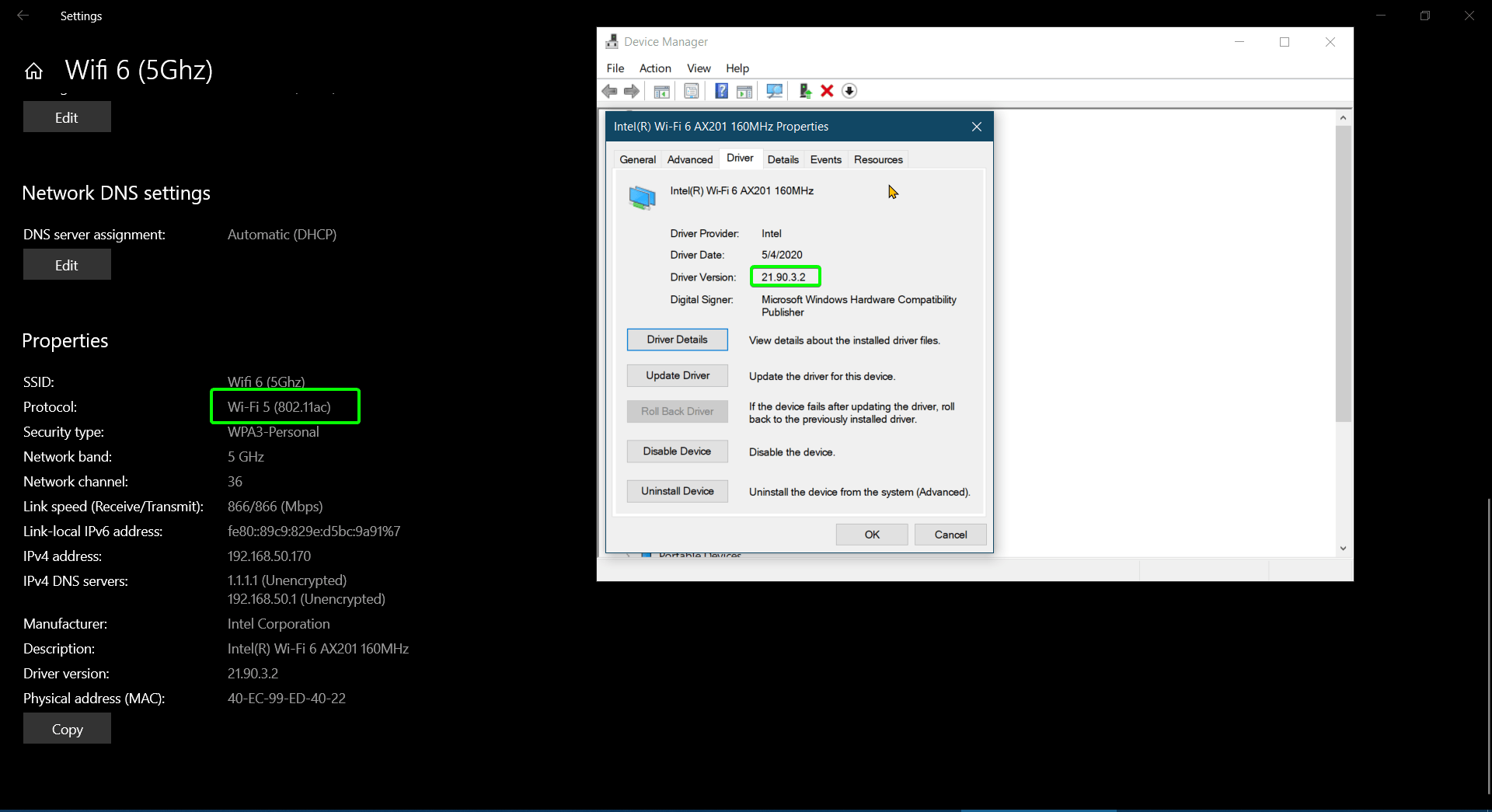 AX201 switches from AX to AC mode - Intel Community
