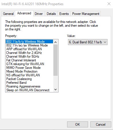 Re: Wifi 6 AX201 160MHz Adapter Performance - Intel Community