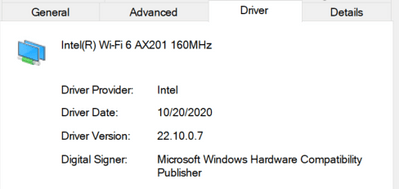 INTEL Wi-Fi 6 AX201 160MHz is not working for a week properly - Intel