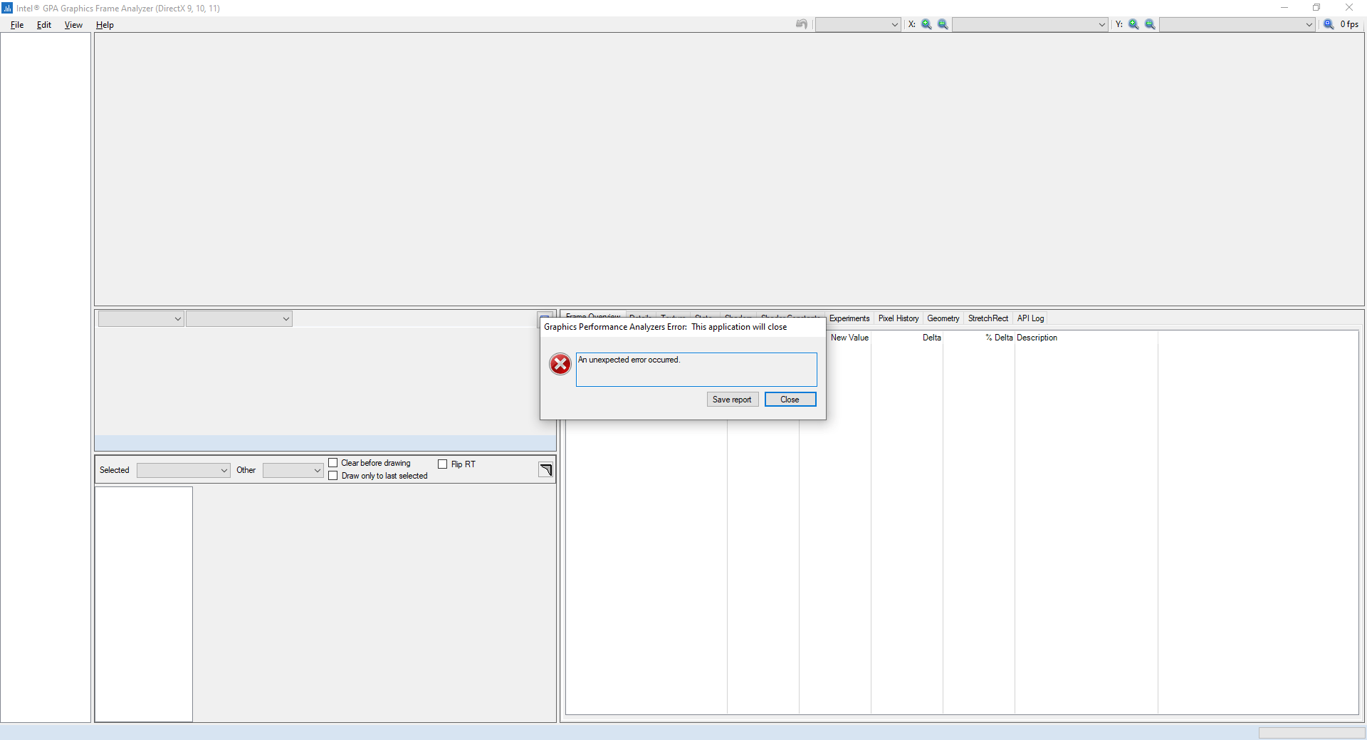 GPA Frame Analyzer can't open frame from DX9 game "An unexpected error