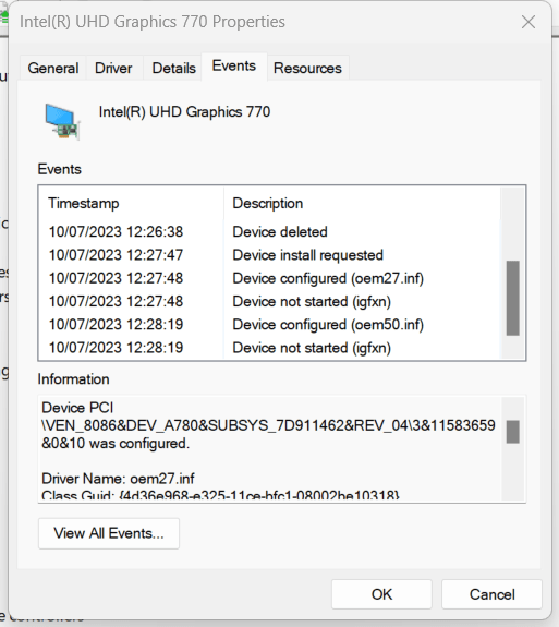 Device not started in windows device manager Intel Community