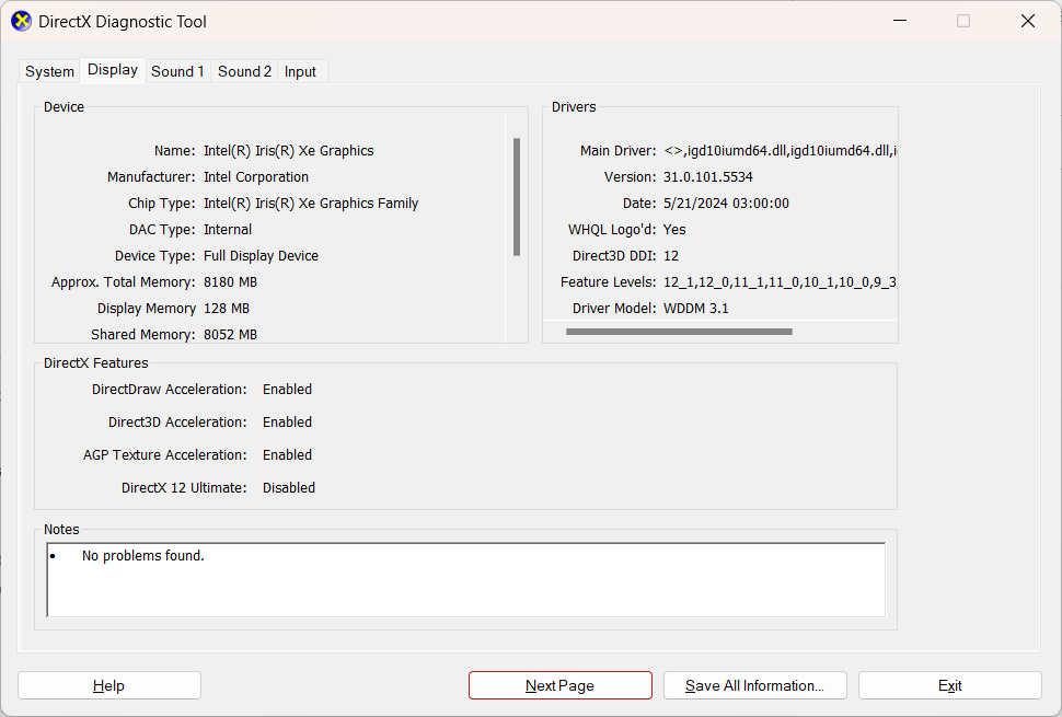 Directx 12 is disabled by default. How to enable it ? - Intel 
