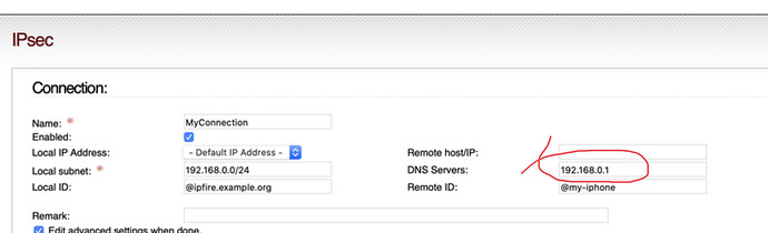 Oneclick IPsec VPNs for Apple iOS Virtual Private Networks IPFire
