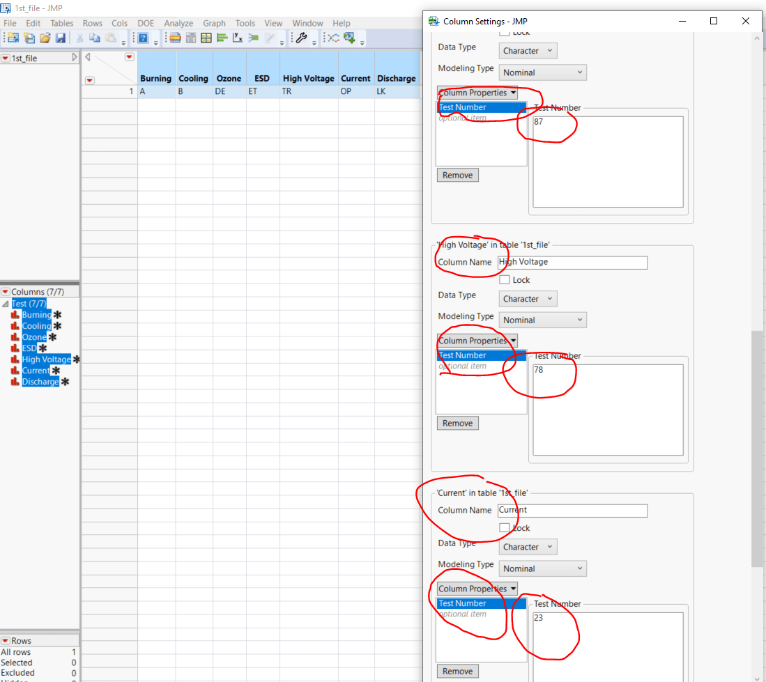 Solved How can I import the column property into JMP data file? JMP